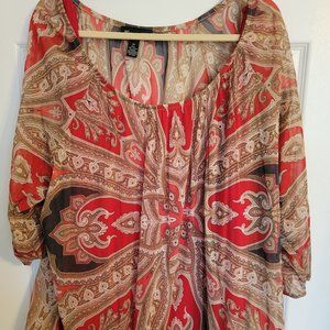 Plus Size Flow Blouse with Tank INC 3X